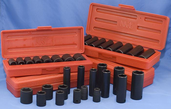 Impact socket set 3/8