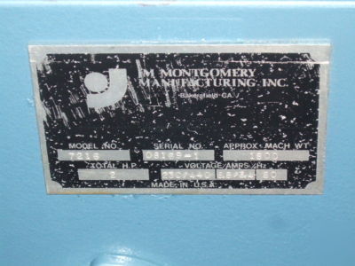 J. m. montgomery 6' x 16GA plate roll model 7216