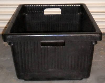 Lot of 20 black plastic storage/ material handling bins