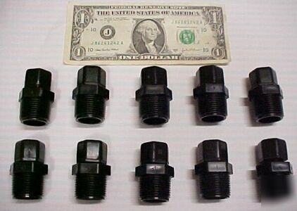 10 parker fast & tite tube fittings 3/8 tube x 3/4 npt