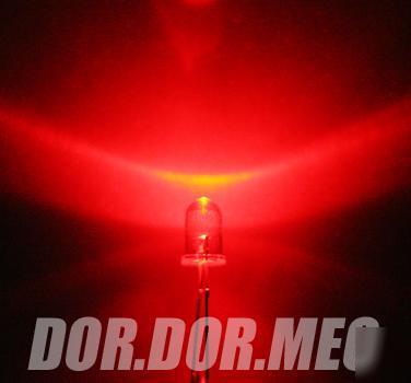 100 nos x 5MM red led ultra bright bulb with resistor