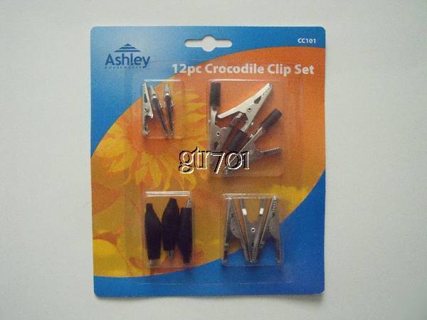 12 piece assorted crocodile alligator test clips set 