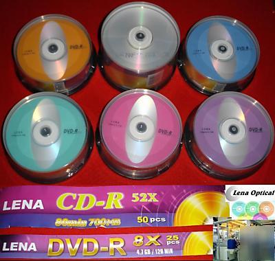 300 blank dvd-r dvd+r, 300 disc lot, 5 color choices