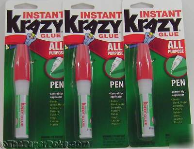 All purpose instant krazy glue pen 3 pack