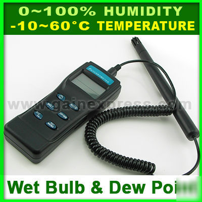 Digital thermo-hygrometer / psychrometer w/ wet bulb