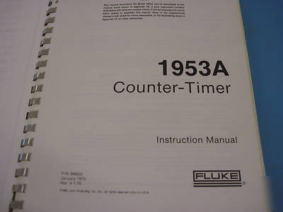 Fluke 1953A 1953A/bm instruction manual with schematics