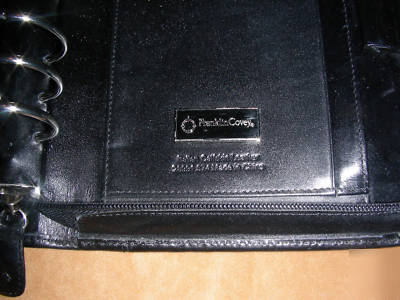 Franklin covey compact black zippered leather planner