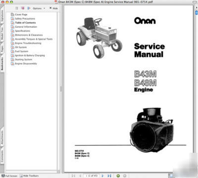 Onan gravely B43 B48 engine service manual -37- manuals