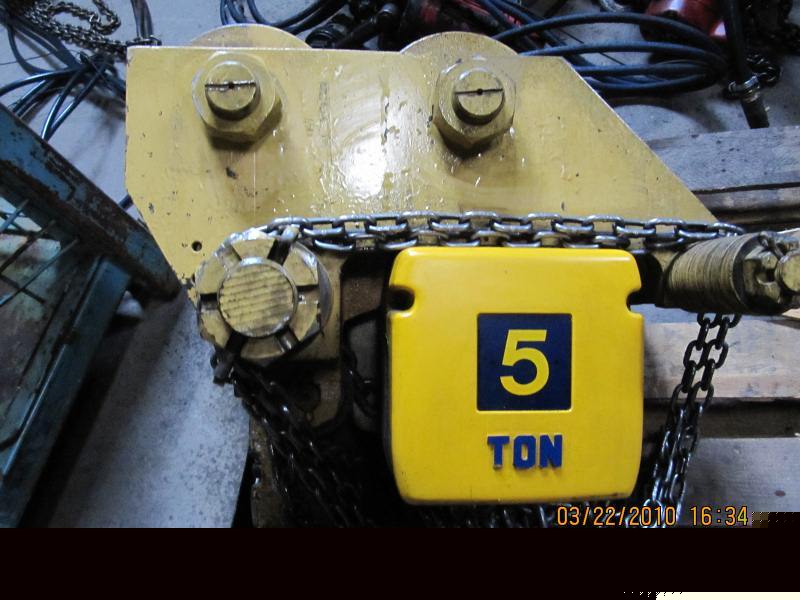 5 ton aluminum army type low headroom trolley hoist