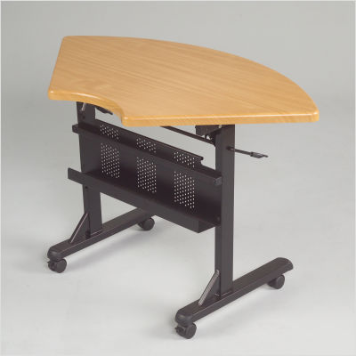 Balt 1/4 round flipper training table color: teak