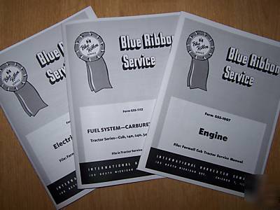 Farmall cub engine electrical & fuel system manuals lot