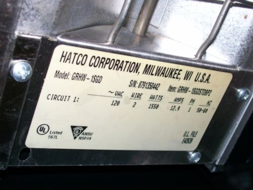 Hatco mini merchandiser heated glass warmer ghrw-1SDG