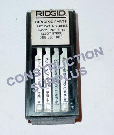 New ridgid bolt 500B threader dies die set 1/4