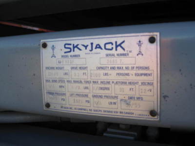1999 skyjack SJ8831, 31FT platform, 4X4 no 