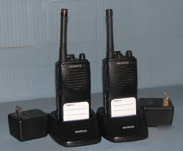 2 kenwood TK2100 2 chan protalk vhf radios + chargers