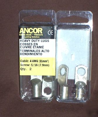 Ancor 4 marine heavy duty lugs cable 4 awg screw 5/16