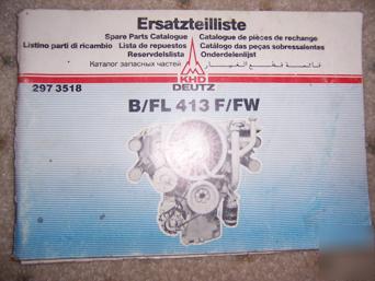 Khd deutz engine b/fl 413F/fw spare parts catalog o