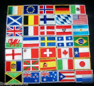 Lot of 5 add a flag embroidery patch chef coat collar