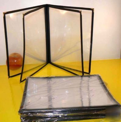 New menu covers, 8.5X11, 4 page 8 views, black, 20PCS 