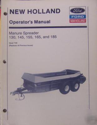 New holland 130,145,155,165,185 manure spreaders manual