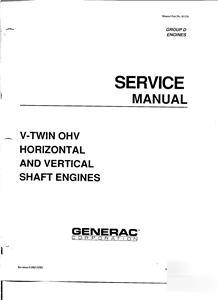 Generac v-twin ohv hor and ver service manual.
