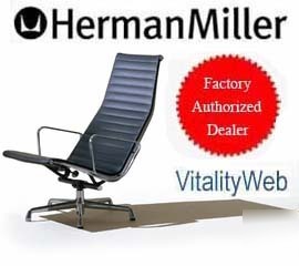 Herman miller eames aluminum group leather lounge chair