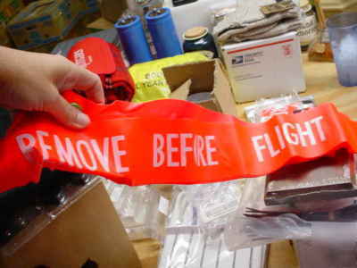 New remove before flight ribbon rbf-2-24 orange day glo