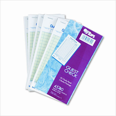 Sales guest check, 3-3/8X6-1/2, 5 50-sheet pads/pack
