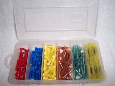 Vinyl and heat shrink butt connector assortment 150 pc