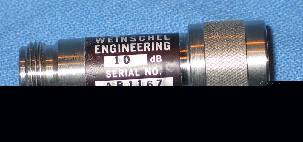 Weinschel model 1 fixed 10 db attenuator dc-12.4GHZ 5W