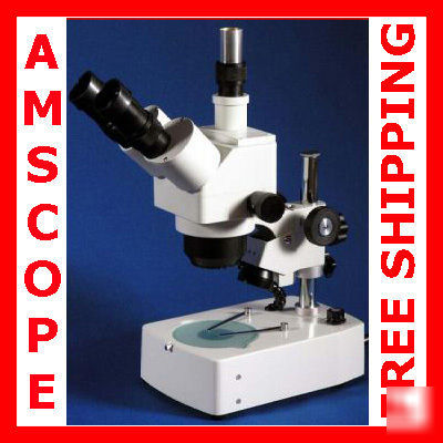 10X-80X trinocular stereo zoom microscope dual halogen