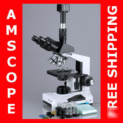 40X-1600X medical vet compound microscope w camera