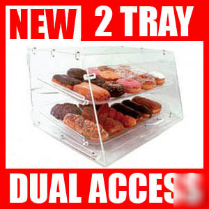 Large acrylic pastry bakery donut display case (2 tray)