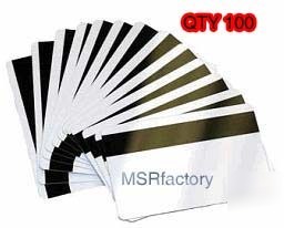 100 id badge blank pvc cards hi-co magnetic stripe