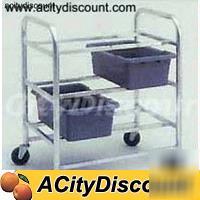 Mobile aluminum food service bus cart w/ 6 bins