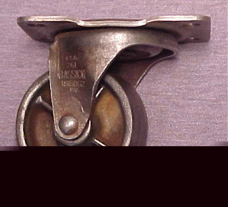 Set of 4 vintage industrial steel cast iron casters