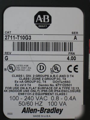 Allen bradley panelview 1000 2711-T10G3 rev g series a