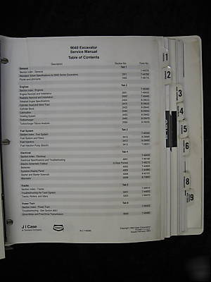 Case 9040 excavator service manual