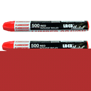Fluorescent red lumber crayons -- 6 pack closeout 