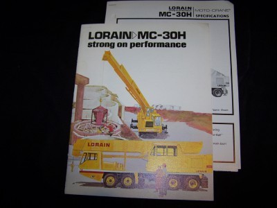 Lorain mc-30H truck crane brochure & flysheets