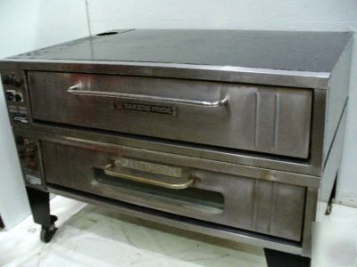 Used bakers pride double deck electric pizza oven