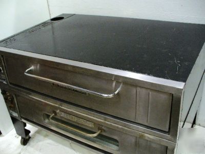 Used bakers pride double deck electric pizza oven