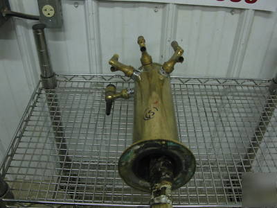 Brass 4 head keg draft beer tap handle tower