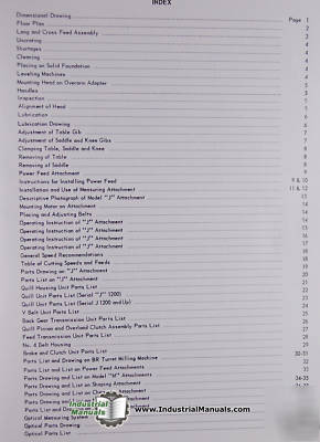 Bridgeport j-head operators manual & parts list (1964)