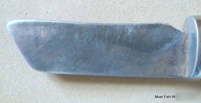 Handmade antler handle fixed blade castrating knife