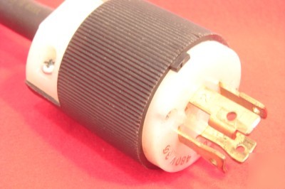 Hubbell twist lock 30A 480V male 4 prong electric plug