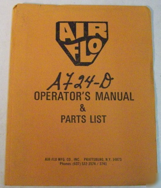 Airflo 1970S AF24D material spreader manual & part book