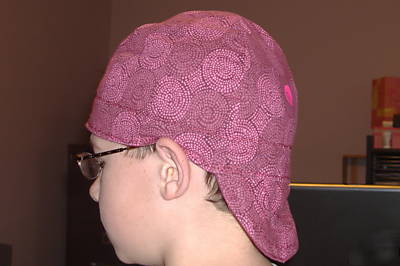 Burgundy illusion reversible welders welding cap hat 