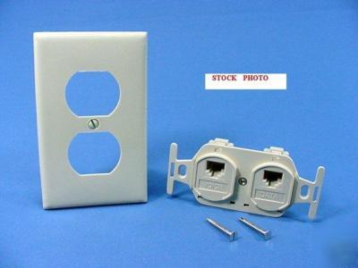 Duplex phone jack voice data & wallplate combo (25)