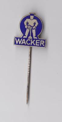 Enamel wacker drilling equipment 1960S pin badge